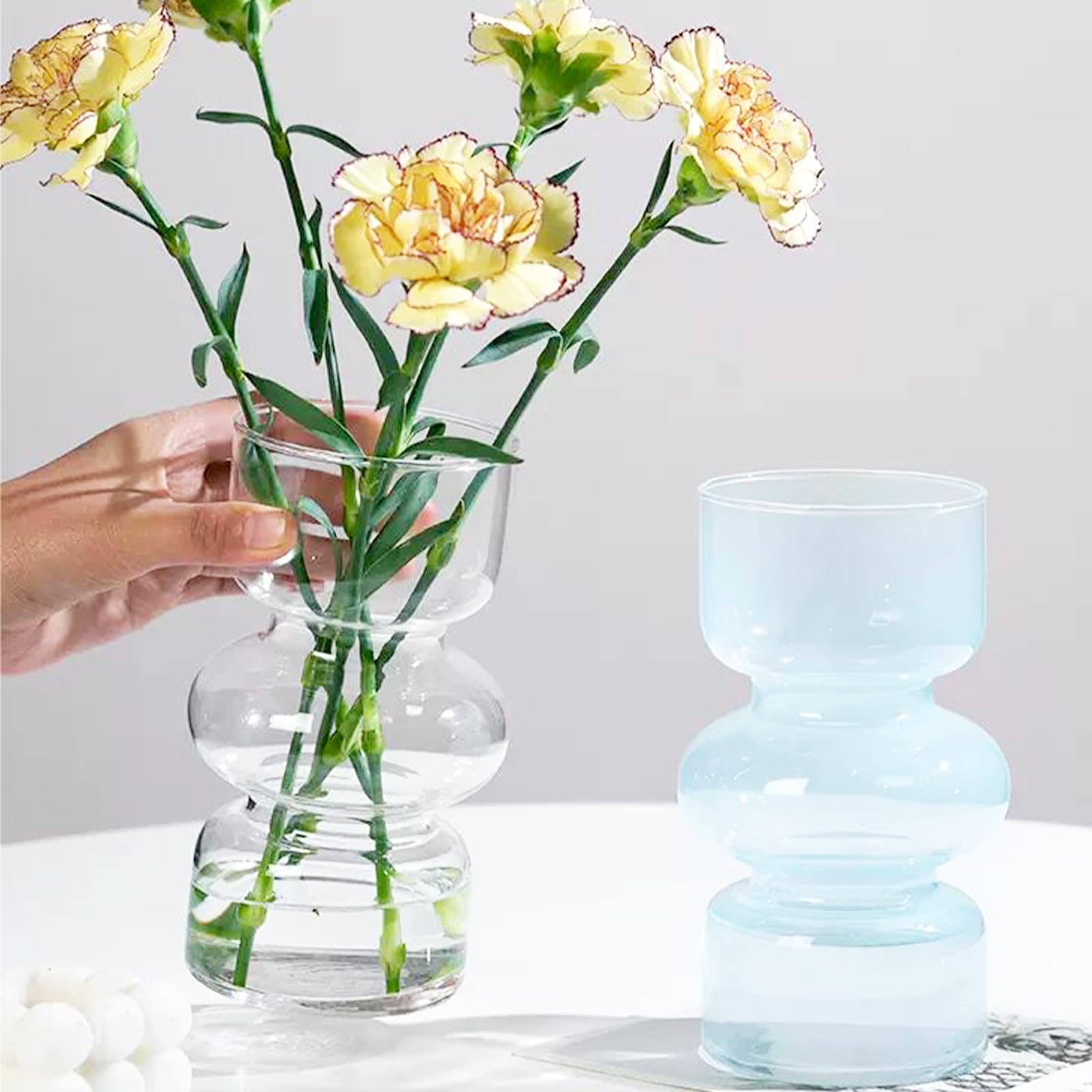 Amazon.co.jp: 装飾用の透明な花瓶 7インチ ガラス花瓶 水耕栽培の花瓶